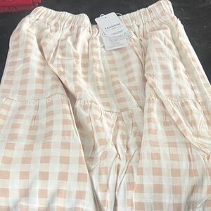 FA Cream and Peach Patterned Long Skirt